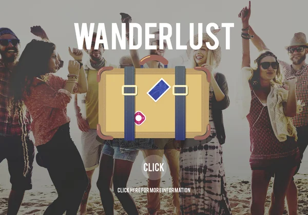 Vrienden opknoping op partij en wanderlust — Stockfoto