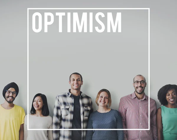 Mångfald människor och optimism — Stockfoto