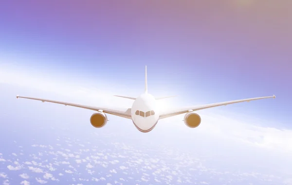 Plane flying in the sky — Stock Photo, Image