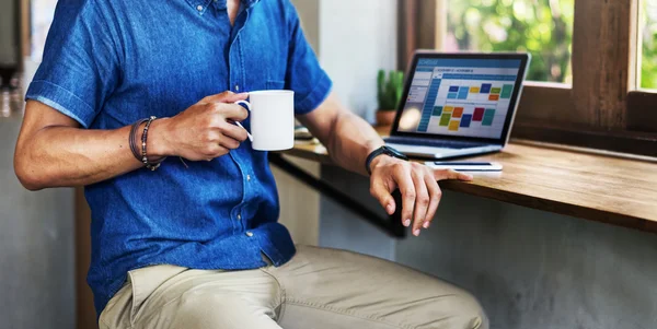 Man Working with Laptop — Stock Photo, Image