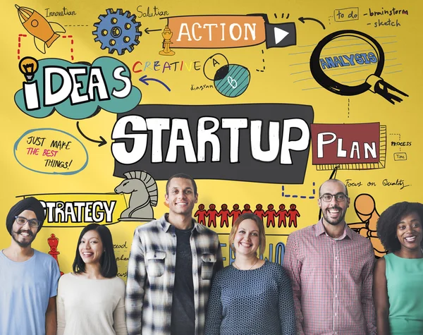 Concepto de startup y diversidad de personas — Foto de Stock