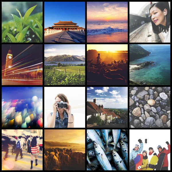 Collage Collezione Viaggi — Foto Stock