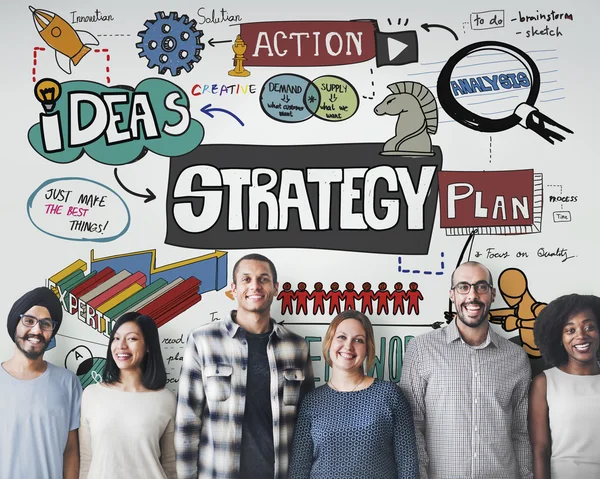 Strategie concept en diversiteit mensen — Stockfoto