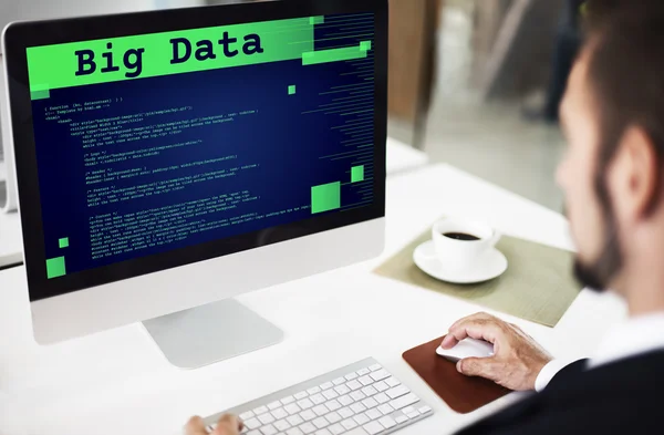 Man working with computer — Stock Photo, Image