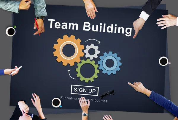 Business People Pointing on Team — Stock Photo, Image