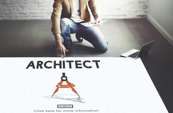 Zakenman werkt met architect — Stockfoto