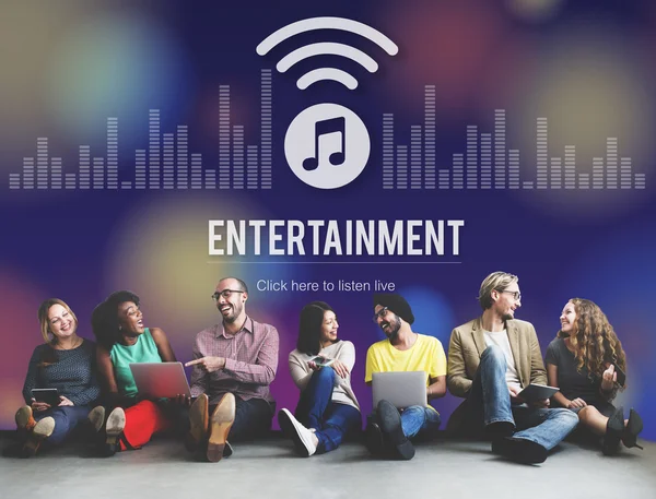Conceito de entretenimento e pessoas diversidade — Fotografia de Stock