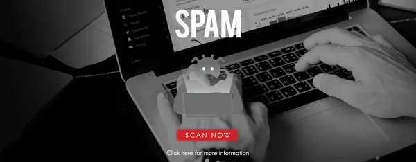 Laptop met spam concept — Stockfoto