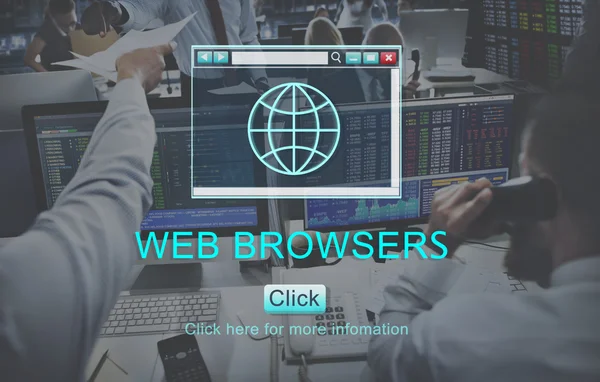 Örümcek ağı Browsers, genel sayfası kavramı — Stok fotoğraf