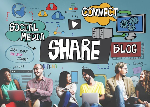 Compartilhar conceito e diversidade pessoas — Fotografia de Stock