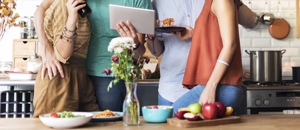 Friends spending time together, have dinner — Stock Photo, Image