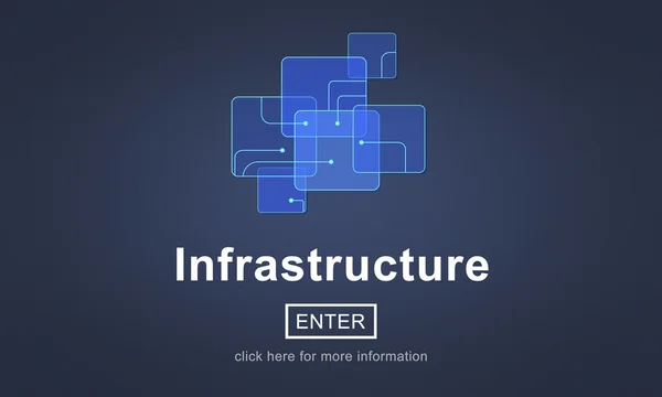 Infrastruktur, Chip länk koncept — Stockfoto