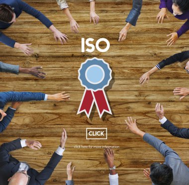 İş adamları ISO konsepti üzerine işaret
