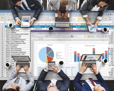 çubuk grafik kavramı ve iş insanlar