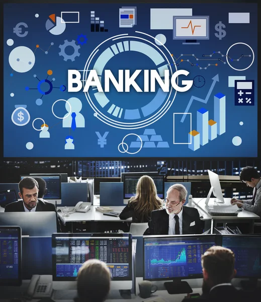 Business workers and banking — Stock Photo, Image