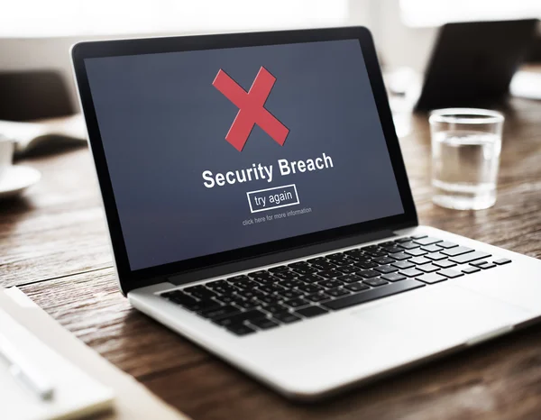 Laptop with Security Breach Concept — Stock Photo, Image