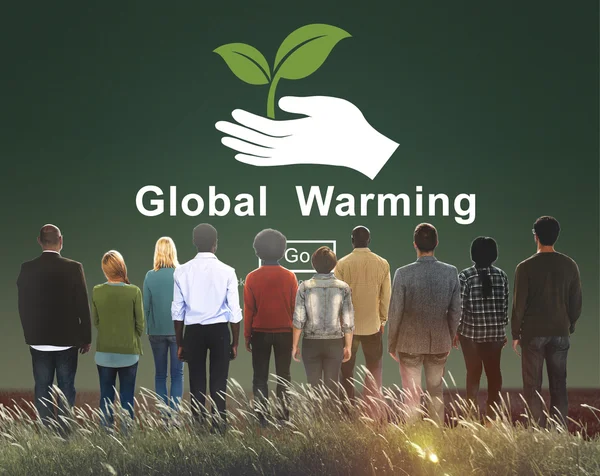 Olika människor och den globala uppvärmningen — Stockfoto