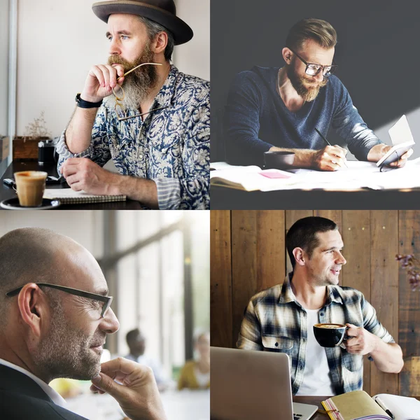 Vielfalt Männer in Collage — Stockfoto