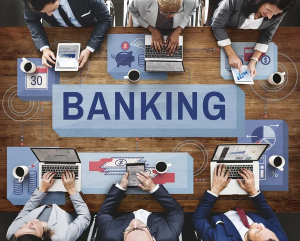 Banking concept and business people — Stock Photo, Image