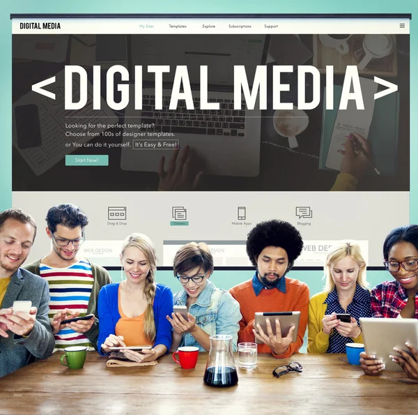 Digitale Media netwerk Concept — Stockfoto