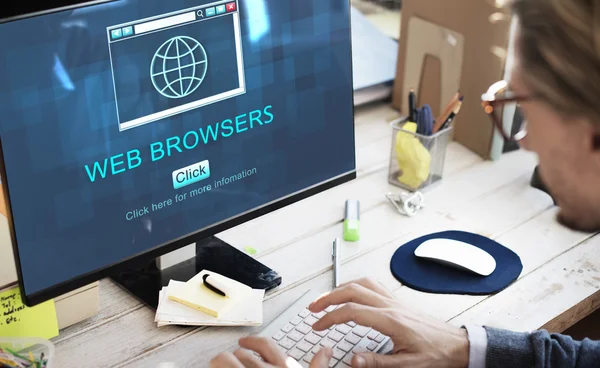 Web-Browser, globales Seitenkonzept — Stockfoto