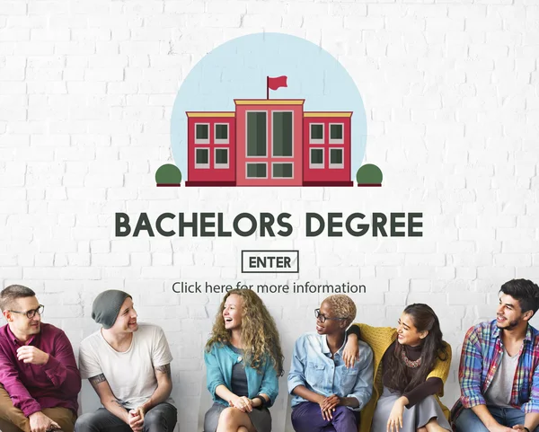 Diversity people and bachelors degree — Stock Photo, Image