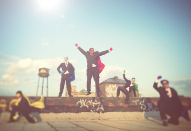 İşadamları süper kahraman kostümleri