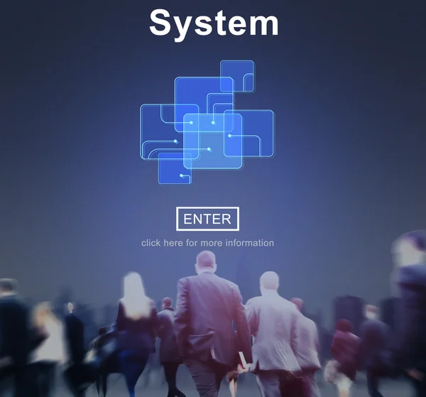 Geschäftsleute mit Systemkonzept — Stockfoto