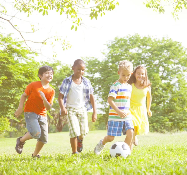 Children play football — Stock Photo, Image