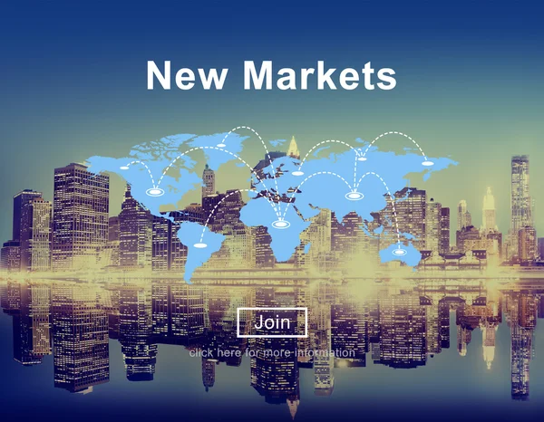 Konsep Cityscape and New Markets — Stok Foto