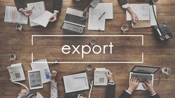 Concepto de exportación y gente de negocios — Foto de Stock