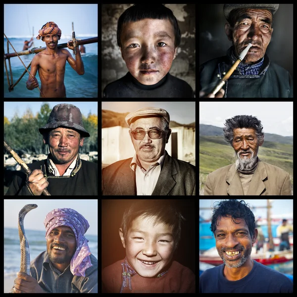 Gemengd ras Collage — Stockfoto
