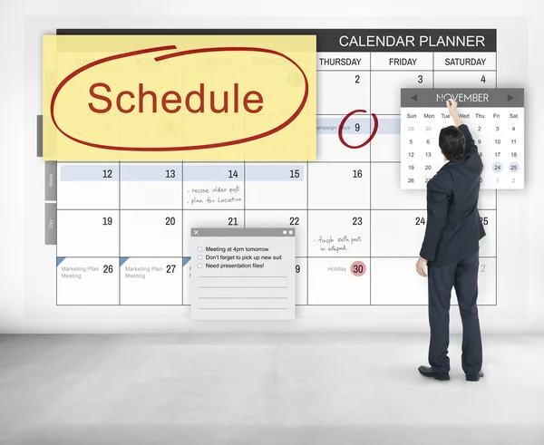 Businessman and Schedule Concept — Stock Photo, Image