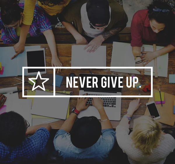 Never Give Up mentaliteit besluit — Stockfoto