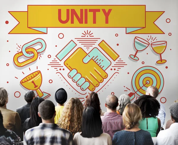People at seminar with unity — Stock Photo, Image