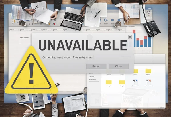 Unavailable concept and business people — Stock Photo, Image