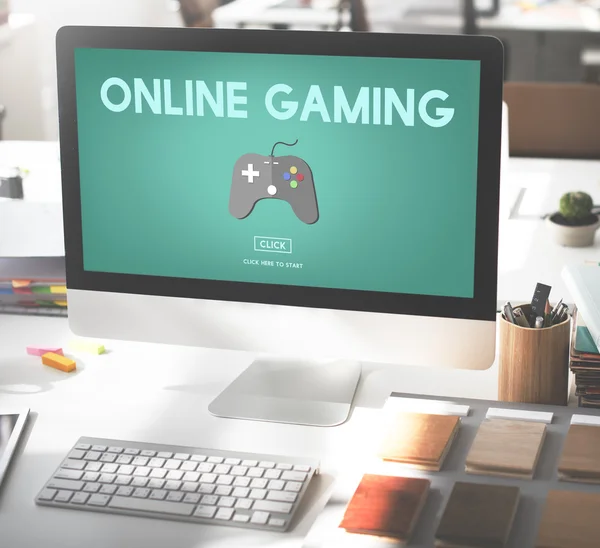 ऑनलाइन गेमिंग खेल अवधारणा — स्टॉक फ़ोटो, इमेज