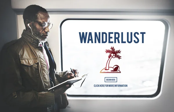 Homem e Wanderlust conceito de viagem — Fotografia de Stock