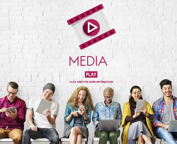 Diversity people and media — Stock Photo, Image