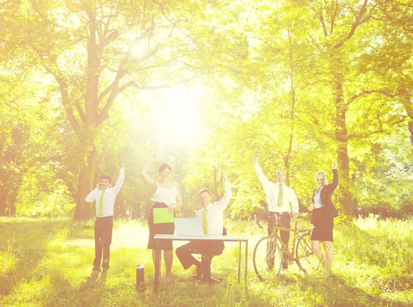 Group of office workers outdoors — Stock Photo, Image