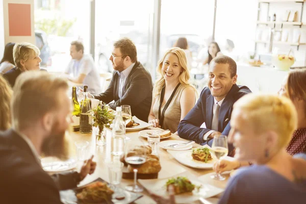 People enjoying food