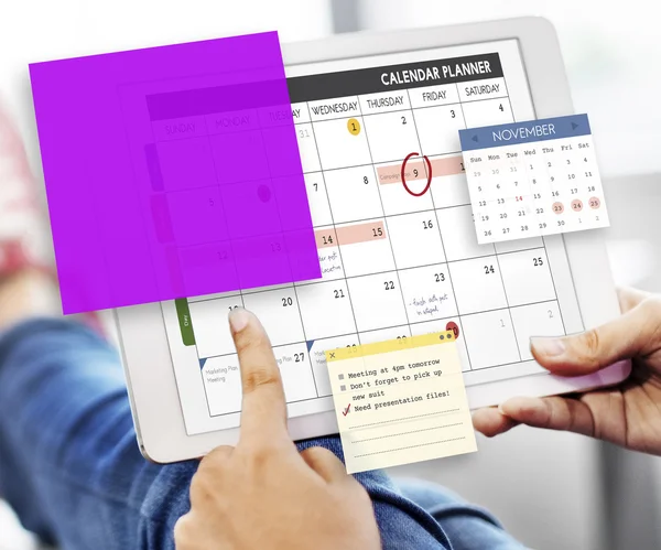 Digital tablet with calendar — Stock Photo, Image