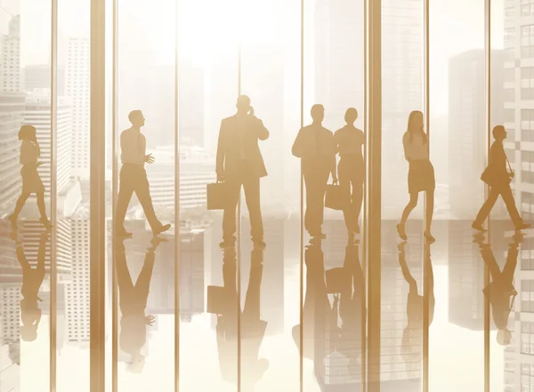 Silhouettes of Business group — Stock Photo, Image