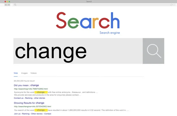 Global sökning med ändra information — Stockfoto