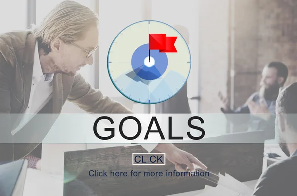 People working in office and Goals — Stock Photo, Image