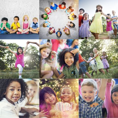 Çeşitli çocuklarla kolaj