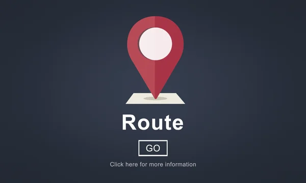 Sjabloon met route concept — Stockfoto