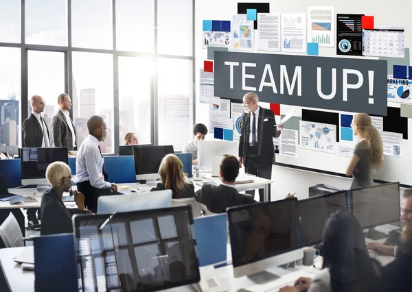 Pessoas de negócios trabalhando e Team Up — Fotografia de Stock