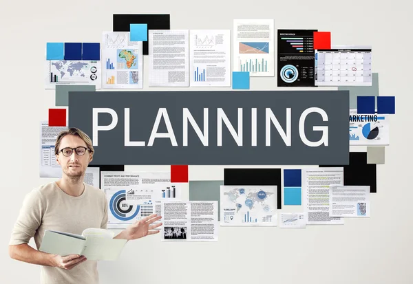 Empresário que trabalha com Planejamento — Fotografia de Stock