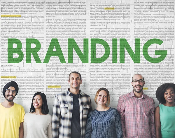 Diversità persone con branding — Foto Stock